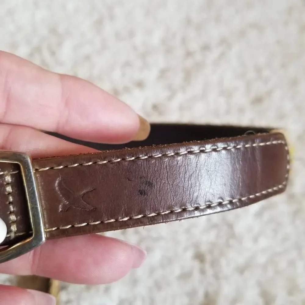 Vintage Eddie Bauer Leather + Woven Belt S